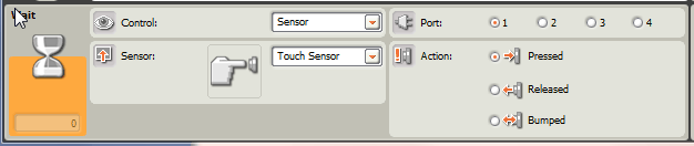 Programming the Wait for Touch Sensor Block